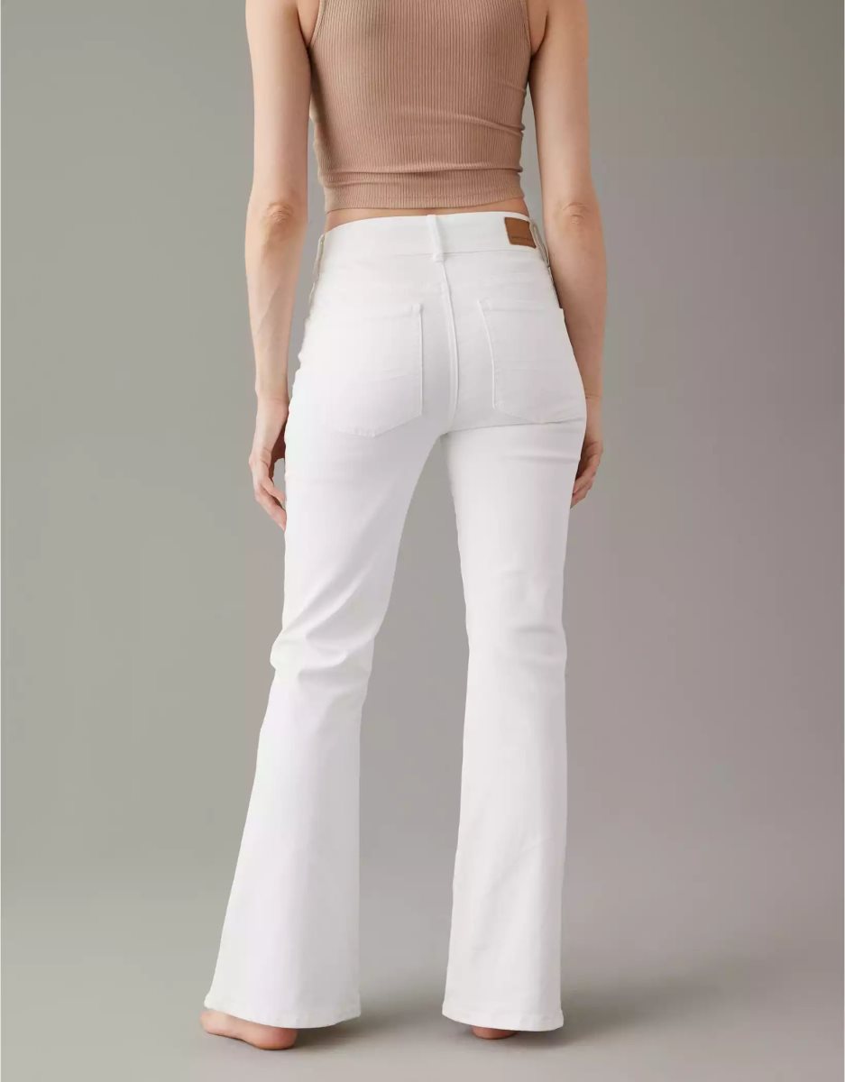 Jean American Eagle AE Ne(x)t Level Super High-Waisted Flare Blanche Femme | OTR-28820653